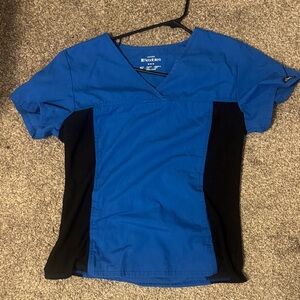 Cherokee Blue and Black Scrub top